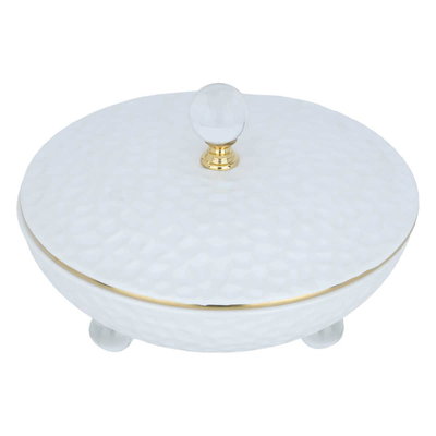 تمرية بورسلان بغطاء السيف غاليري، 6.5 انش، 16×16×6 سم - أبيض product image 2