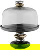 ستاند تقديم كيك استيل السيف غاليري، 20×20×18 سم، غطاء زجاج - اسود ذهبي product image 1