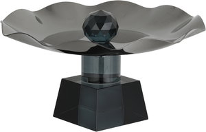 ستاند تقديم ستانلس استيل السيف غاليري، 28x28x12 سم، قاعدة مربع زجاج - أسود product image