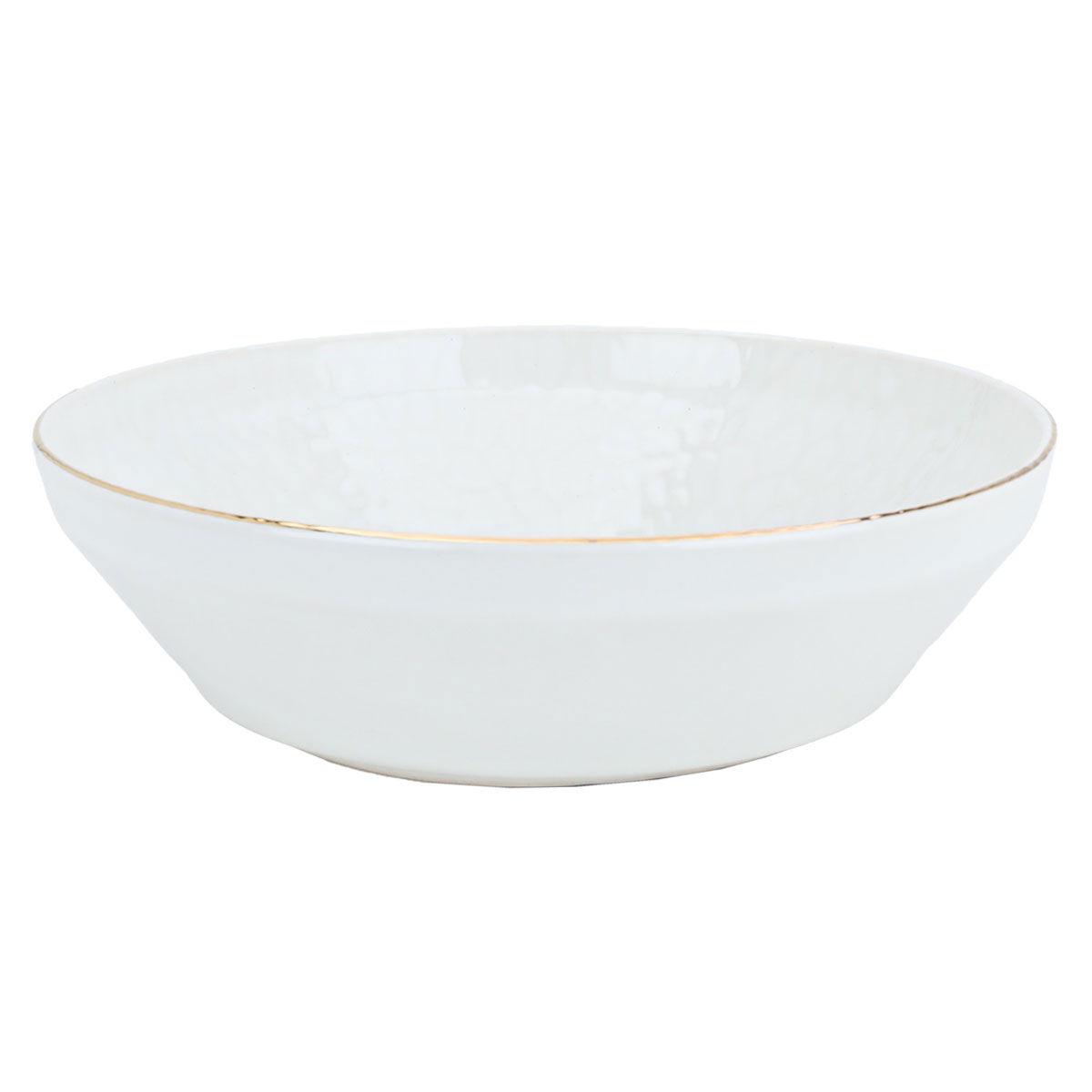Al Saif Gallery porcelain serving plate, round, deep, 24 cm - white with golden font product image