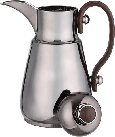 ترمس دلة تميم 10 السيف غاليري، 0.7 لتر، خامة داخلية ستانلس ستيل، يد خشبي، غطاء ضغاط - اسود لامع product image 4