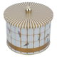 Al Saif Gallery steel can, 2.7 litres, round, with lid, bird pattern - white product image 3