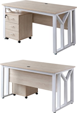 مكتب إداري خشب MDF، 160x80x75 سم - خشبي فاتح ابيض product image