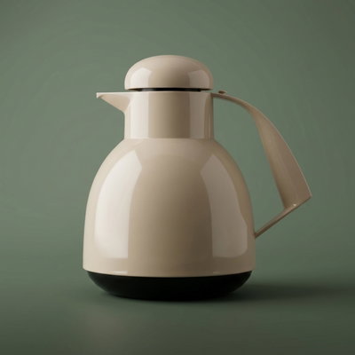 Helios thermos, 1 liter, thermal glass inner container, plastic outer shell - beige product image 1