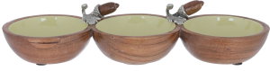 Al Saif Gallery wooden serving plate, 10 x 29 cm, 3 boxes - brown product image
