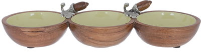 صحن تقديم خشب السيف غاليري، 10×29 سم، 3 خانة - بني product image 1