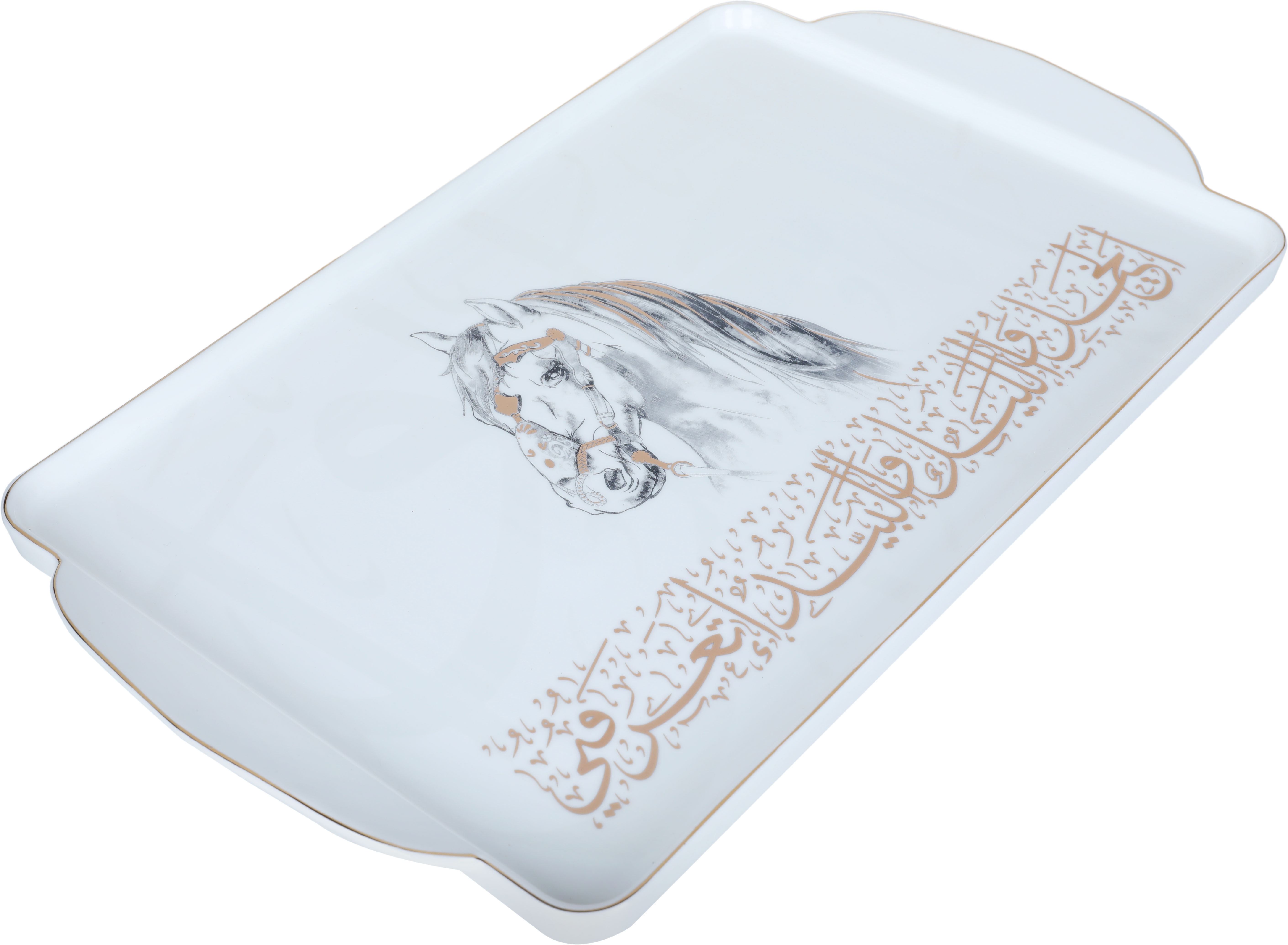 صينية تقديم صهيل بورسلان السيف غاليري، مستطيلة - أبيض product image 2
