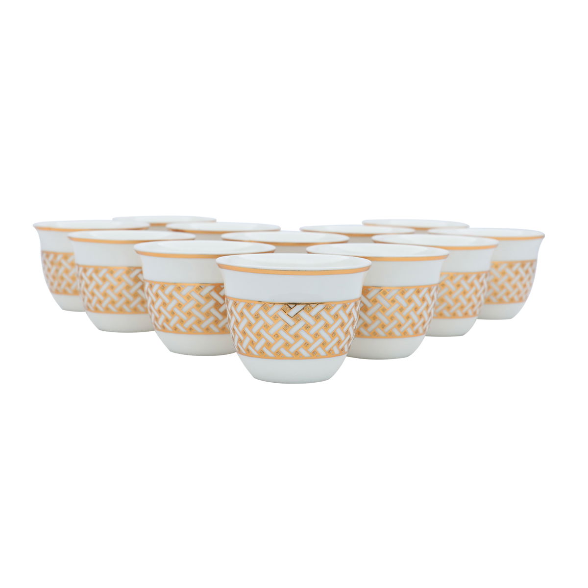 Al Saif Gallery porcelain Arabic coffee cups, 12 pieces - white product image 2