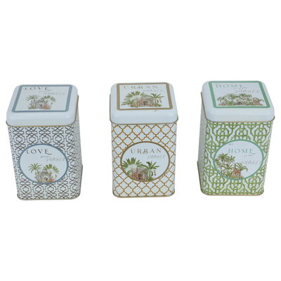 طقم علب استيل السيف غاليري، 160×105×150 مم، 3 قطع، مربعة - بني رمادي أخضر product image 3