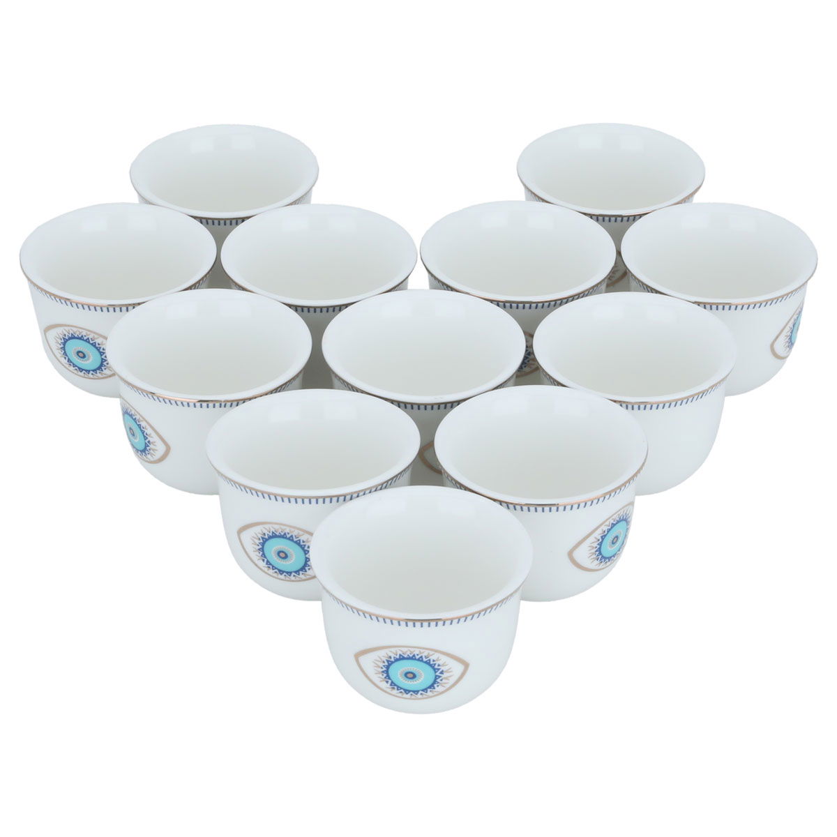 Porcelain coffee cup set, 12 pieces - white product image 2