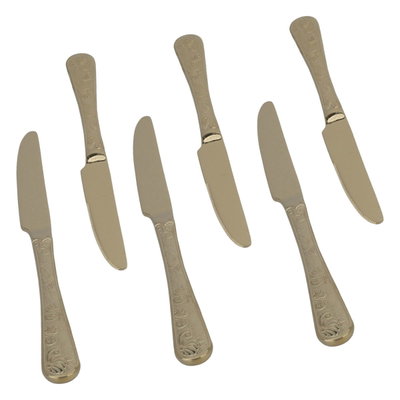 Al Saif Gallery steel knife set, 6 pieces, engraved - gold product image 3