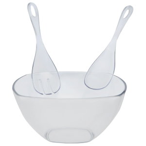 زبدية سلطة اكريلك السيف غاليري، 3 قطع، مع ملاعق - شفاف product image