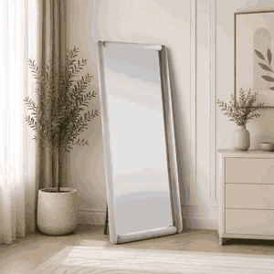 مراية ستاند زجاج، 180×80 سم، ستاند معدن - رمادى product image