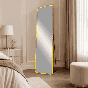 مراية ستاند زجاج، 160×40 سم، ستاند معدن - ذهبي product image