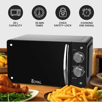 Royal Ra-20Xm1 20L Microwave, 700 Watts, 20 Liters, 6 Power Levels, Timer - Black product image 3