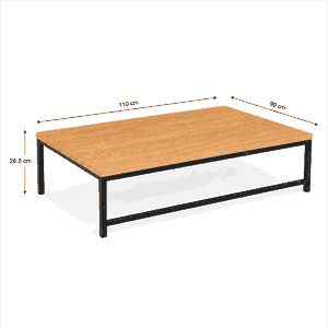 طقم طاولات خشب MDF و معدن، 5 قطع - اسود بني product image 2
