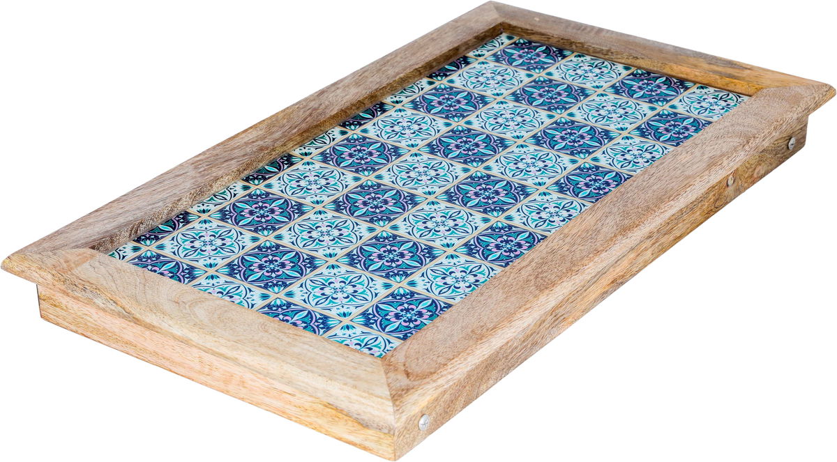Saif Gallery wooden serving table, 20 x 12 x 10 cm, with legs - multi-colored product image 3