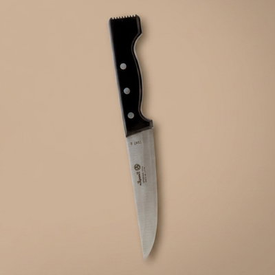 Steel knife with plastic handle, 7 inches - black product image 1