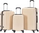 طقم شنط سفر ABS ليمرا، 3 مقاسات، 4 عجلات، WM-214-3PCS - بيج product image 1