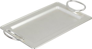 Al Saif Gallery Steel Serving Tray, 30x18.5x1.5 cm - Silver product image