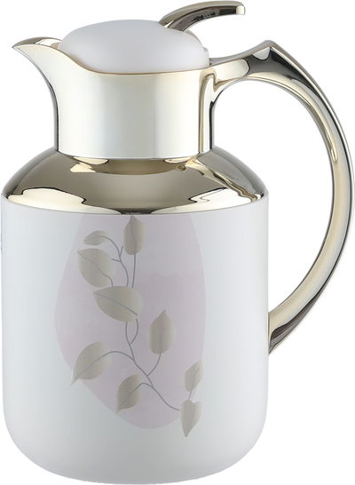 Al Saif Gallery florya thermos set, 1/0.5 liter, two pieces, thermal glass inner container, steel outer shell - beige product image 2