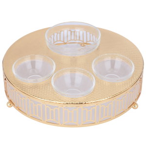 Al Saif Gallery Deluxe Steel Hospitality Set, 5 Pieces - Gold product image 2