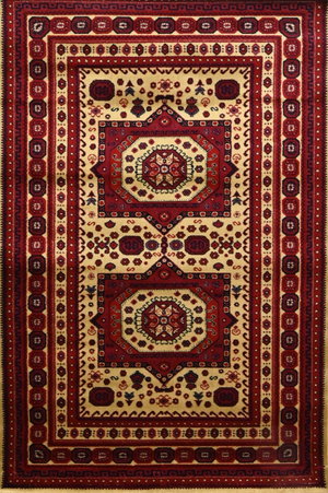 سجاده سوبر تيماء شكل مستطيل، 0.80×3 سم، صنع آلياً - احمر بيج product image