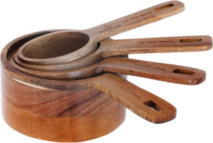 Al Saif Gallery Wooden Measuring Cups Set, 60/80/125/250 ml, 4 Pieces - Brown product image 2