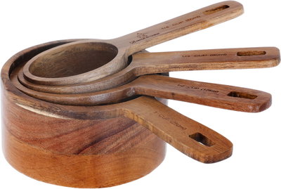 Al Saif Gallery Wooden Measuring Cups Set, 60/80/125/250 ml, 4 Pieces - Brown product image 2