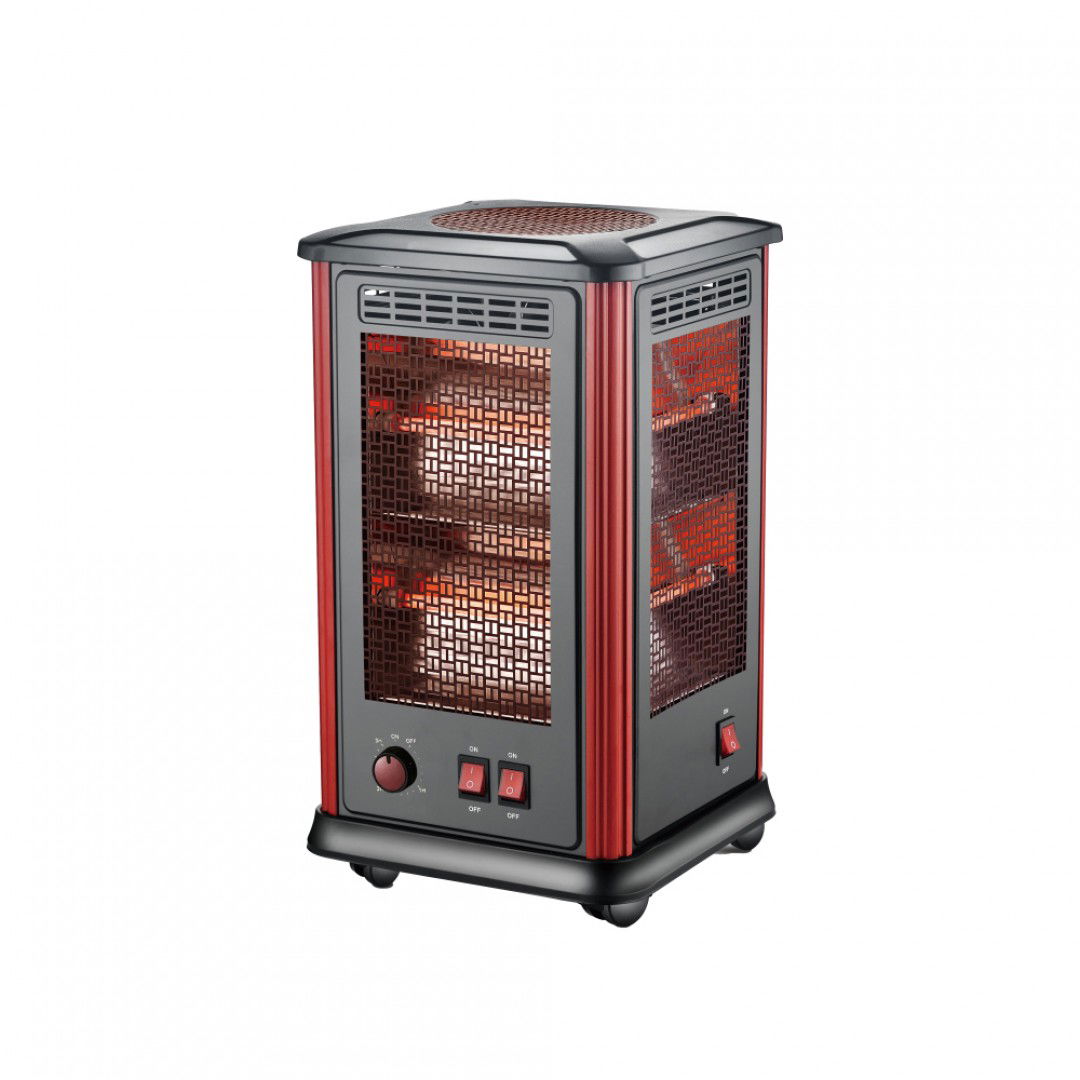 دفاية كهربائية ديكور جي في سي برو، 2000 واط، 10 شمعات، 5 اتجاهات، GVCHT-3443 - اسود product image 1