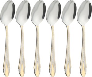 ملاعق شاي استيل السيف غاليري، 6 قطع - ذهبي product image