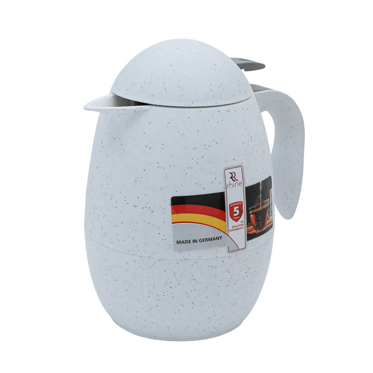 Rhinestone thermos, 0.9 liters, thermal glass inner container, plastic outer shell - white product image 2