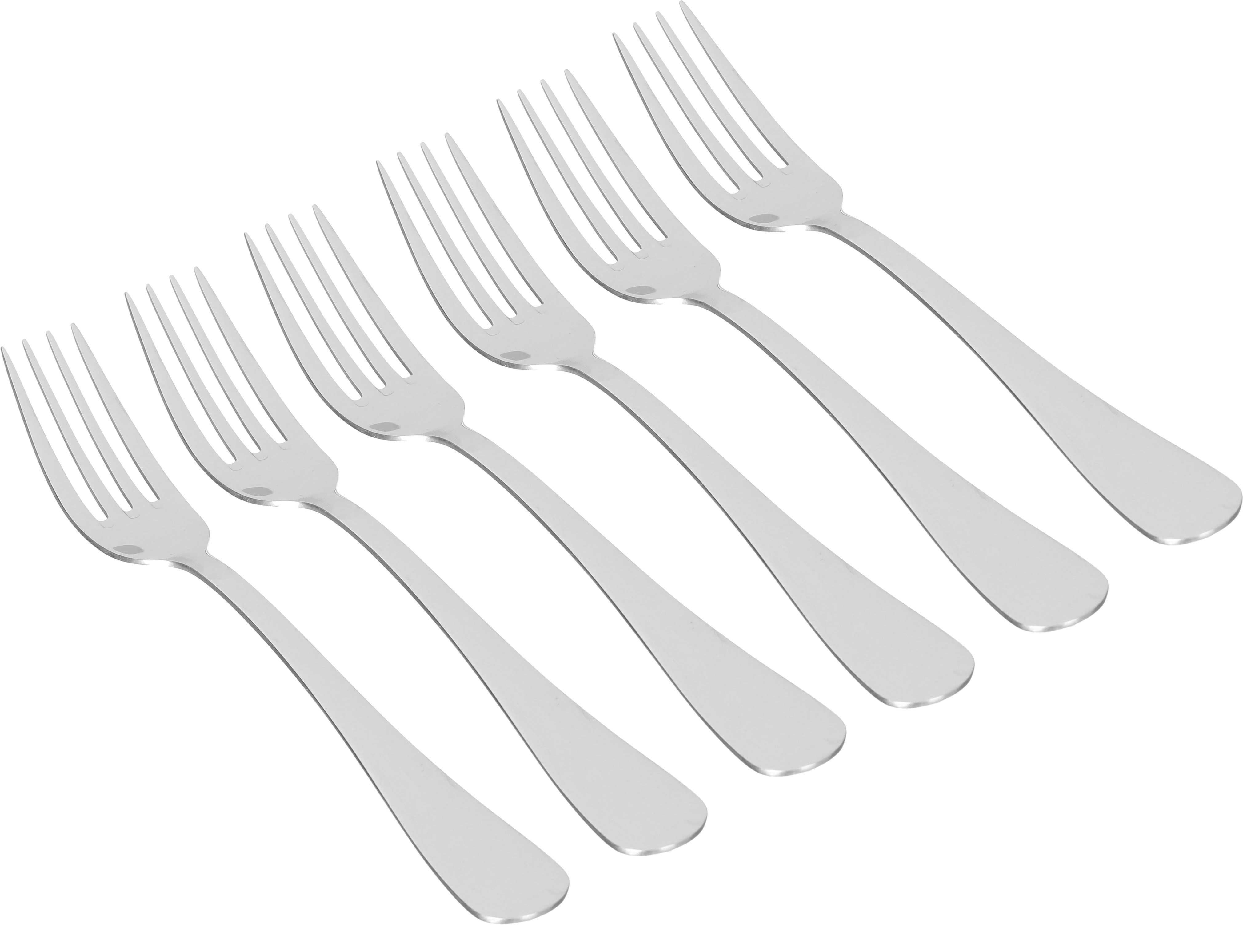 Al Saif Gallery steel fork set, plain, 6 pieces - silver product image