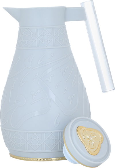 KaramAl Saif Gallery Thermos Set, 1/0.65 L, 2 Pieces, Inner Glass Vacuum Flask, Pressure Cooker - Light Grey product image 8