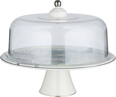 طقم ستاند كيك اكريلك مع صحون بورسلان السيف غاليري، 8 قطع،  مشجر ذهبي - متعدد الالوان product image 3