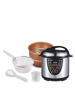 Arrow RO-08SEC Pressure Cooker, 1300 Watts, 8 Liters - Silver Black product image 2