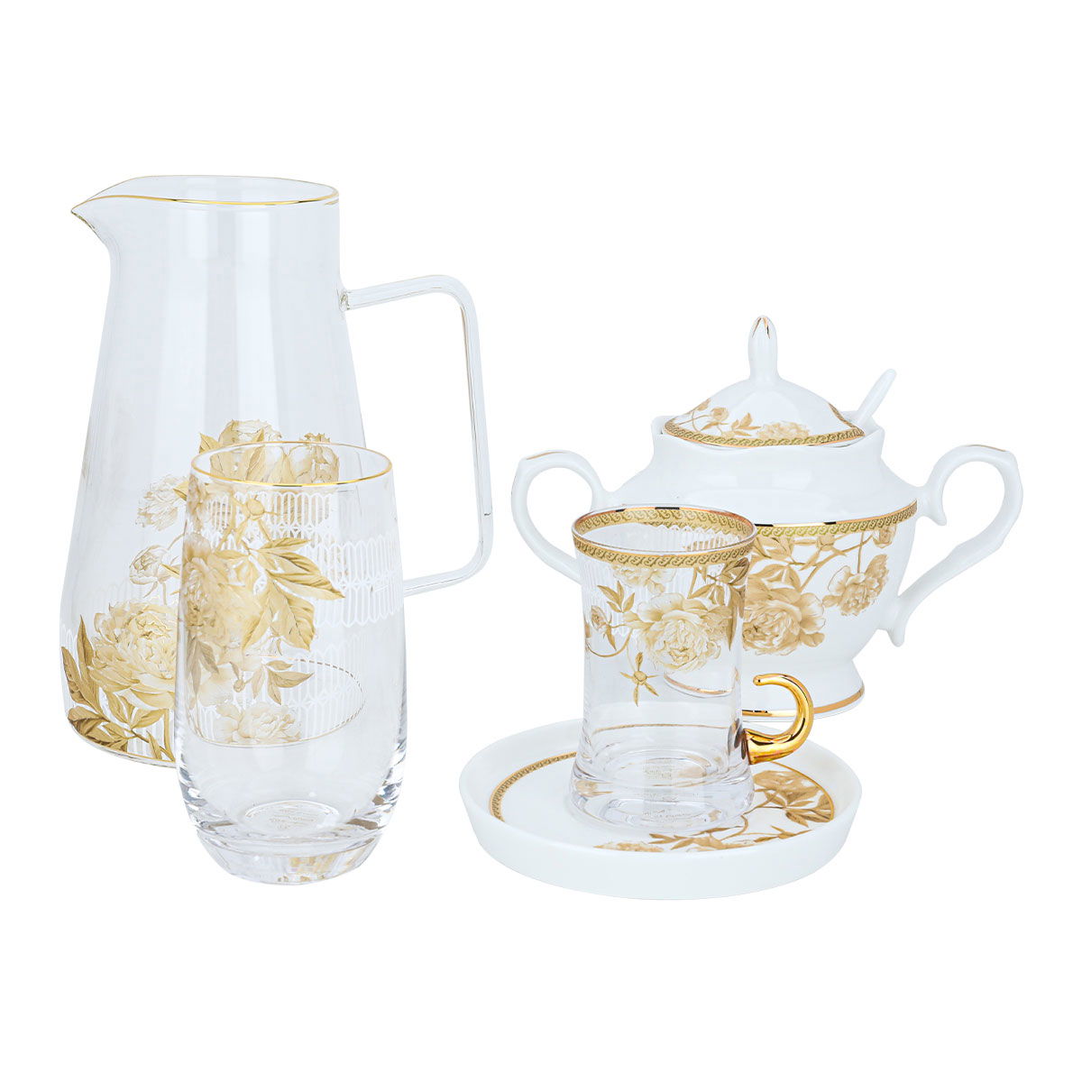 Al Saif Gallery Porcelain Dining Set, 61 Pieces - Golden White product image 2