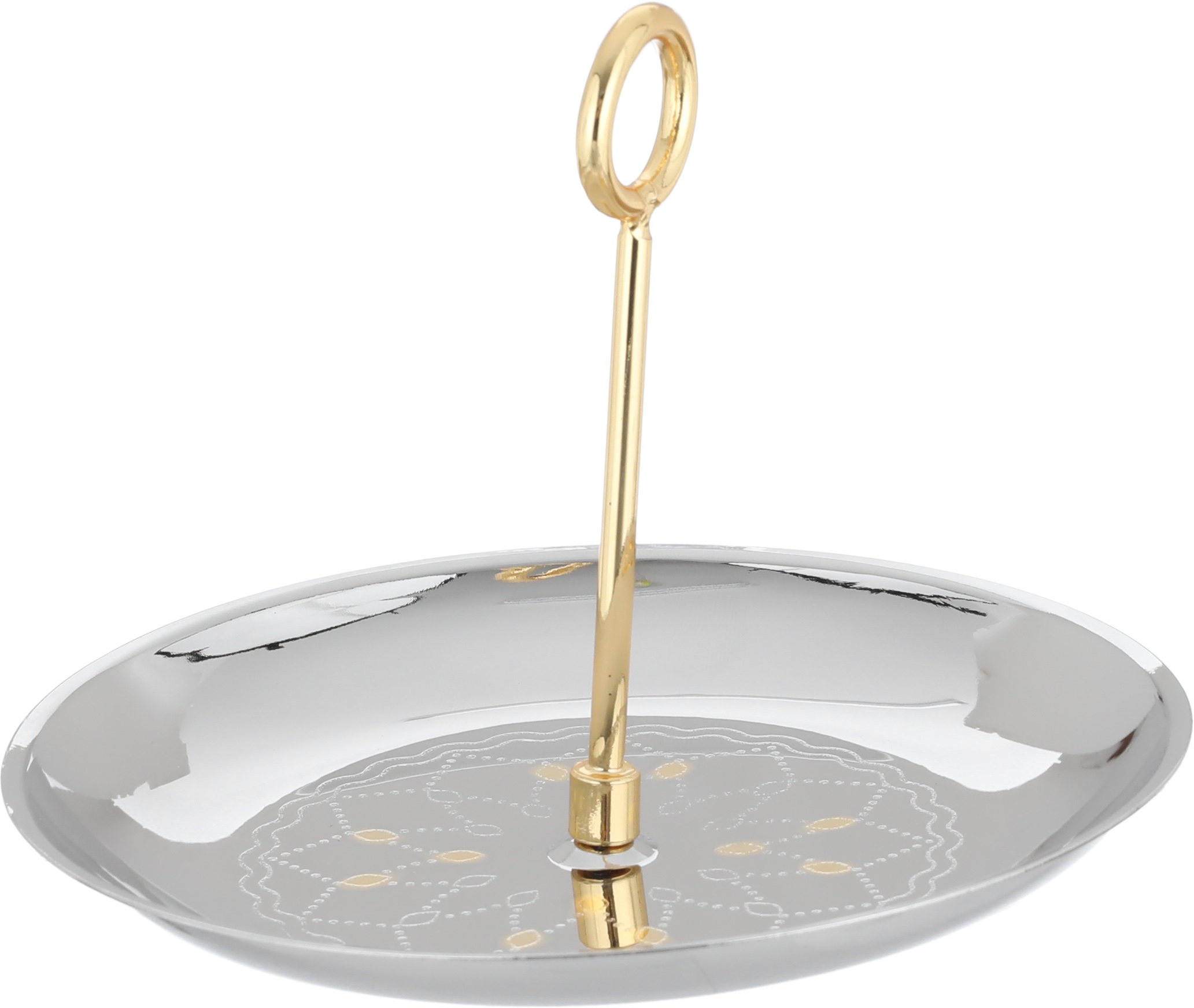 Al Jahwary Steel Nut Dish, 17 x 17 x 10 cm - Silver Gold product image 2