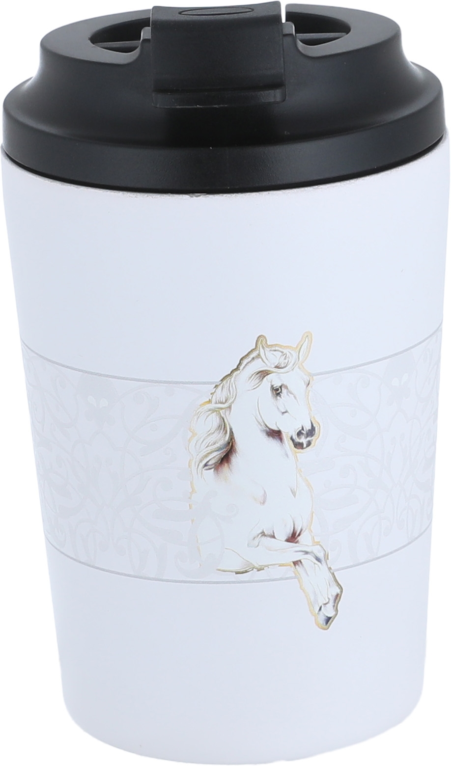 Al Saif Gallery Steel Horse Print Thermos Mug, 360 ml, 12 oz - White product image
