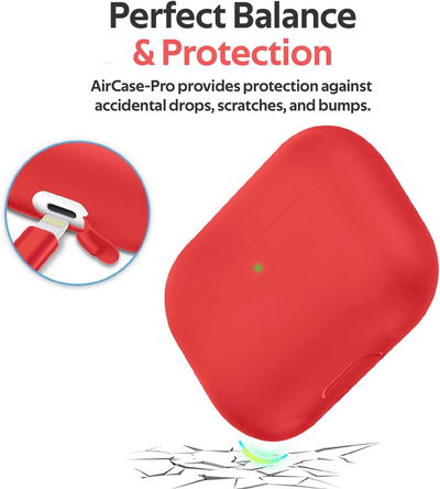 Promate Silicone AirPods Protective Case, Compatible with AirPods Pro - Red product image 3