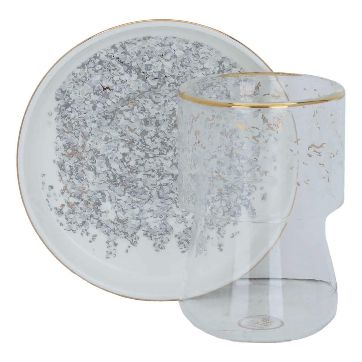 Al Saif Gallery Glass Tea Serving Set, Pattern, 29 Pieces - White product image