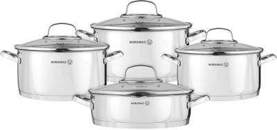 طقم قدور ستانلس ستيل استيما كوركماز، 8 قطع - فضي product image 2