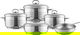 طقم قدور استيل بونيرا، 9 قطع - فضي product image 1