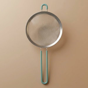 Al Saif Gallery Steel Strainer, 18 Cm, With Silicone Handle - Green product image