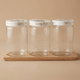 Hervin glass spice jar set with wooden stand, 4 pieces, 660 ml - transparent product image 1