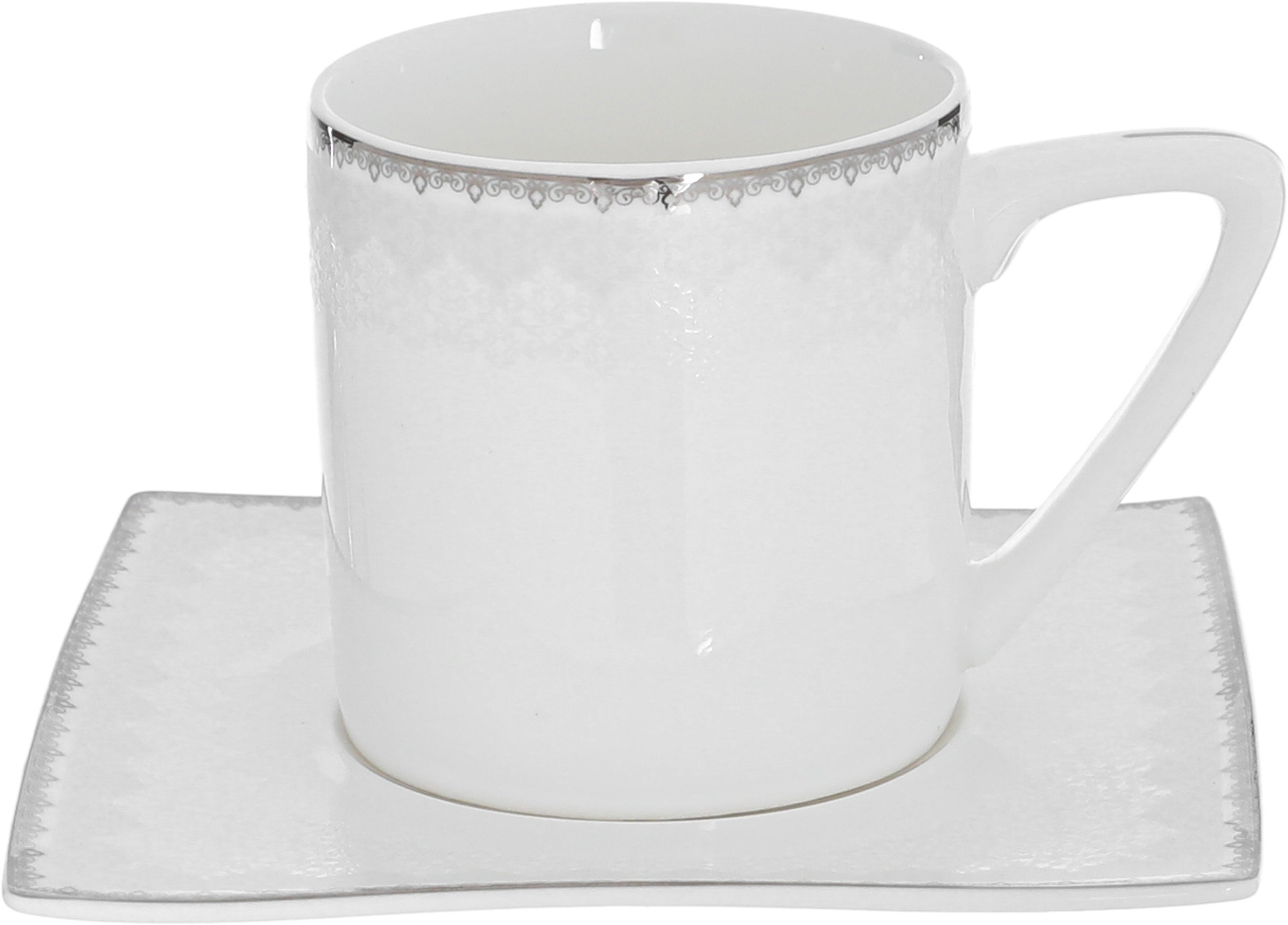 طقم سفرة بورسلان دانيا، 77 قطعة - ابيض فضي product image 4