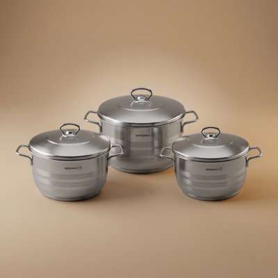 طقم قدور استيل كوركماز استرا، 6 قطع -فضي product image 1