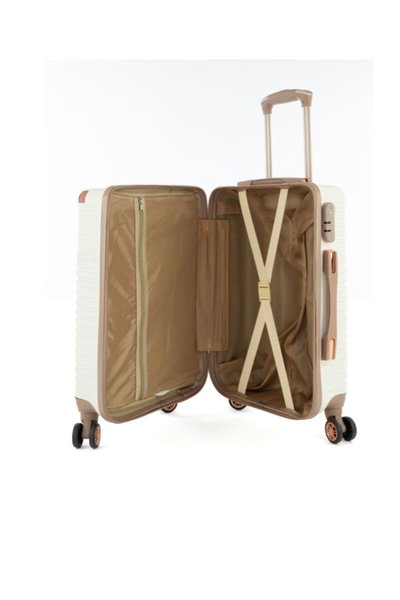 طقم شنط سفر ABS ليمرا، 5 مقاسات، 4 عجلات، زاويه 360 درجة، LMA-1465 - بيج product image 5