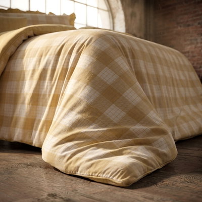 طقم لحاف سهام قطن، 4 قطع، نفر ونص، 225x170 سم - اصفر product image 5