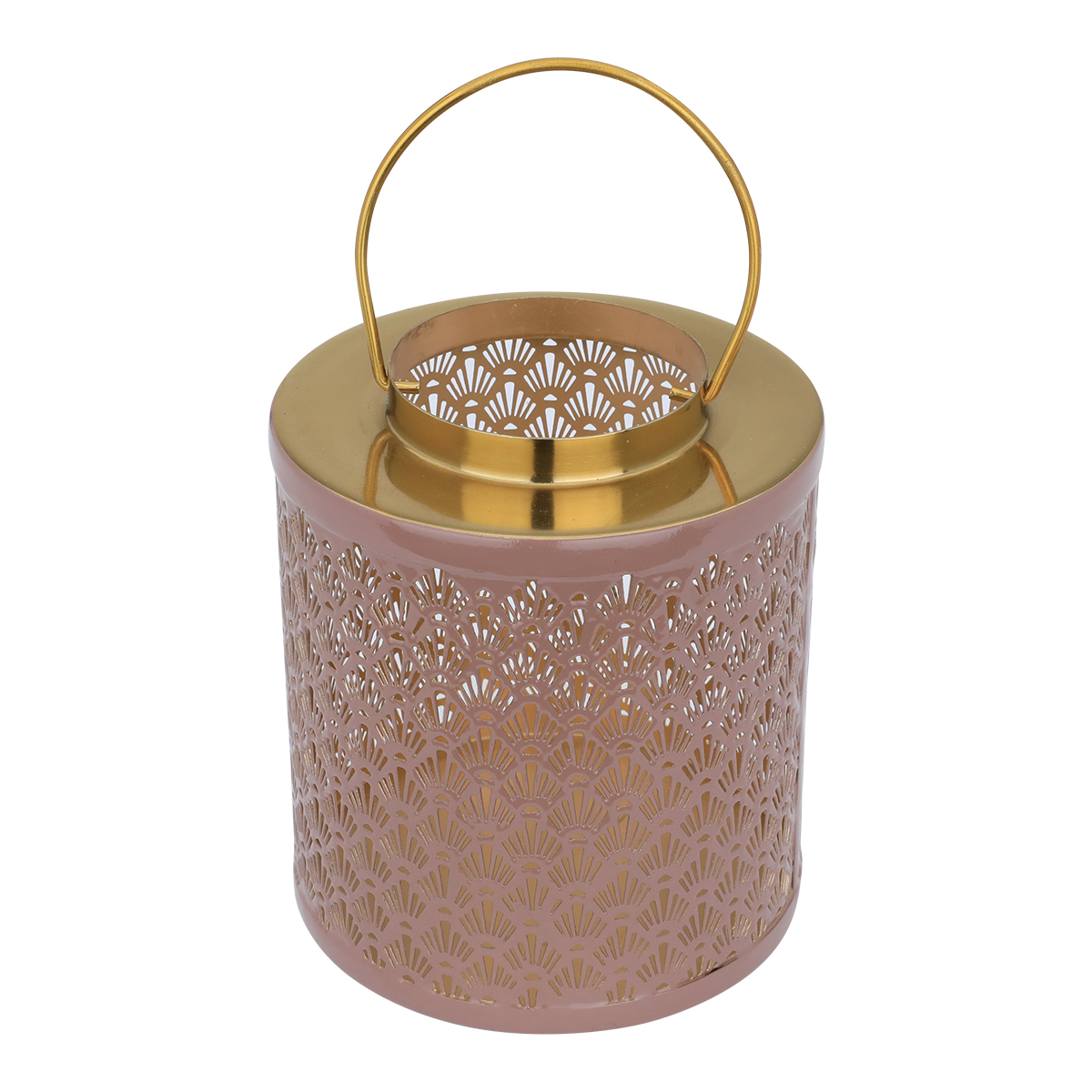 فانوس هندي استيل العين الاندلسية، 18×18×20 سم - ذهبي product image